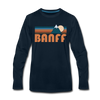 Banff, Canada Long Sleeve T-Shirt - Retro Mountain Unisex Banff Long Sleeve Shirt - deep navy