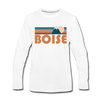 Boise, Idaho Long Sleeve T-Shirt - Retro Mountain Unisex Boise Long Sleeve Shirt - white