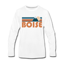 Boise, Idaho Long Sleeve T-Shirt - Retro Mountain Unisex Boise Long Sleeve Shirt - white