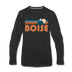 Boise, Idaho Long Sleeve T-Shirt - Retro Mountain Unisex Boise Long Sleeve Shirt - black