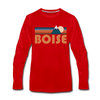 Boise, Idaho Long Sleeve T-Shirt - Retro Mountain Unisex Boise Long Sleeve Shirt - red