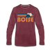 Boise, Idaho Long Sleeve T-Shirt - Retro Mountain Unisex Boise Long Sleeve Shirt - heather burgundy