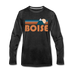 Boise, Idaho Long Sleeve T-Shirt - Retro Mountain Unisex Boise Long Sleeve Shirt - charcoal gray