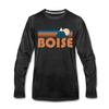 Boise, Idaho Long Sleeve T-Shirt - Retro Mountain Unisex Boise Long Sleeve Shirt - charcoal gray