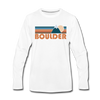 Boulder, Colorado Long Sleeve T-Shirt - Retro Mountain Unisex Boulder Long Sleeve Shirt - white