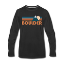 Boulder, Colorado Long Sleeve T-Shirt - Retro Mountain Unisex Boulder Long Sleeve Shirt - black