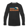 Boulder, Colorado Long Sleeve T-Shirt - Retro Mountain Unisex Boulder Long Sleeve Shirt - black