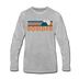 Boulder, Colorado Long Sleeve T-Shirt - Retro Mountain Unisex Boulder Long Sleeve Shirt - heather gray