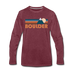 Boulder, Colorado Long Sleeve T-Shirt - Retro Mountain Unisex Boulder Long Sleeve Shirt - heather burgundy