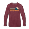 Boulder, Colorado Long Sleeve T-Shirt - Retro Mountain Unisex Boulder Long Sleeve Shirt