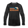 Boulder, Colorado Long Sleeve T-Shirt - Retro Mountain Unisex Boulder Long Sleeve Shirt - charcoal gray