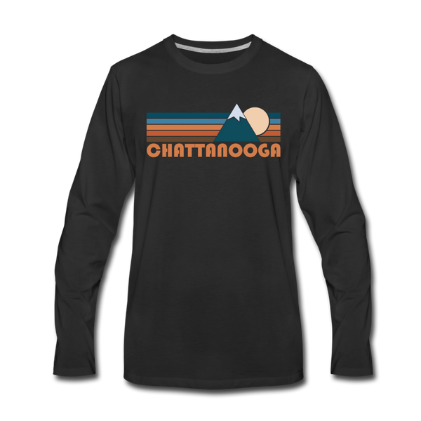 Chattanooga, Tennessee Long Sleeve T-Shirt - Retro Mountain Unisex Chattanooga Long Sleeve Shirt - black