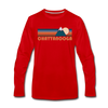 Chattanooga, Tennessee Long Sleeve T-Shirt - Retro Mountain Unisex Chattanooga Long Sleeve Shirt - red