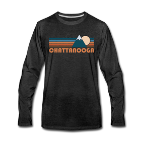Chattanooga, Tennessee Long Sleeve T-Shirt - Retro Mountain Unisex Chattanooga Long Sleeve Shirt - charcoal gray