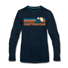Chattanooga, Tennessee Long Sleeve T-Shirt - Retro Mountain Unisex Chattanooga Long Sleeve Shirt - deep navy