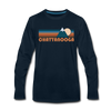 Chattanooga, Tennessee Long Sleeve T-Shirt - Retro Mountain Unisex Chattanooga Long Sleeve Shirt - deep navy