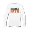 Alta, Utah Long Sleeve T-Shirt - Retro Mountain Unisex Alta Long Sleeve Shirt - white