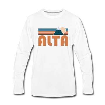 Alta, Utah Long Sleeve T-Shirt - Retro Mountain Unisex Alta Long Sleeve Shirt - white