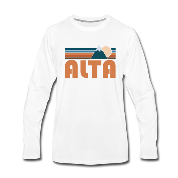 Alta, Utah Long Sleeve T-Shirt - Retro Mountain Unisex Alta Long Sleeve Shirt - white