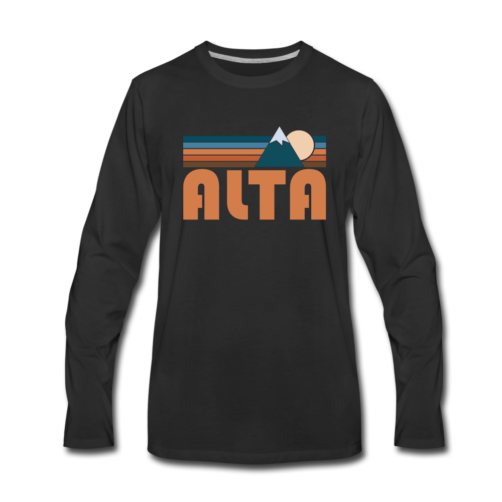 Alta, Utah Long Sleeve T-Shirt - Retro Mountain Unisex Alta