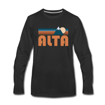 Alta, Utah Long Sleeve T-Shirt - Retro Mountain Unisex Alta Long Sleeve Shirt - black