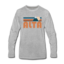 Alta, Utah Long Sleeve T-Shirt - Retro Mountain Unisex Alta Long Sleeve Shirt - heather gray