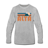 Alta, Utah Long Sleeve T-Shirt - Retro Mountain Unisex Alta Long Sleeve Shirt - heather gray