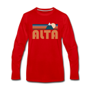 Alta, Utah Long Sleeve T-Shirt - Retro Mountain Unisex Alta Long Sleeve Shirt - red
