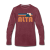 Alta, Utah Long Sleeve T-Shirt - Retro Mountain Unisex Alta Long Sleeve Shirt - heather burgundy
