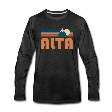 Alta, Utah Long Sleeve T-Shirt - Retro Mountain Unisex Alta Long Sleeve Shirt - charcoal gray