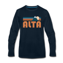 Alta, Utah Long Sleeve T-Shirt - Retro Mountain Unisex Alta Long Sleeve Shirt - deep navy