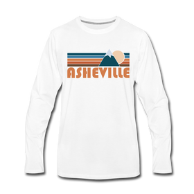 Asheville, North Carolina Long Sleeve T-Shirt - Retro Mountain Unisex Asheville Long Sleeve Shirt - white