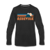 Asheville, North Carolina Long Sleeve T-Shirt - Retro Mountain Unisex Asheville Long Sleeve Shirt - black