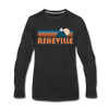 Asheville, North Carolina Long Sleeve T-Shirt - Retro Mountain Unisex Asheville Long Sleeve Shirt - black