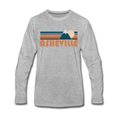 Asheville, North Carolina Long Sleeve T-Shirt - Retro Mountain Unisex Asheville Long Sleeve Shirt - heather gray