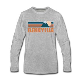 Asheville, North Carolina Long Sleeve T-Shirt - Retro Mountain Unisex Asheville Long Sleeve Shirt - heather gray