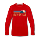 Asheville, North Carolina Long Sleeve T-Shirt - Retro Mountain Unisex Asheville Long Sleeve Shirt - red