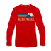 Asheville, North Carolina Long Sleeve T-Shirt - Retro Mountain Unisex Asheville Long Sleeve Shirt - red