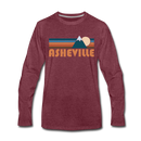 Asheville, North Carolina Long Sleeve T-Shirt - Retro Mountain Unisex Asheville Long Sleeve Shirt - heather burgundy