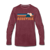 Asheville, North Carolina Long Sleeve T-Shirt - Retro Mountain Unisex Asheville Long Sleeve Shirt - heather burgundy