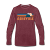 Asheville, North Carolina Long Sleeve T-Shirt - Retro Mountain Unisex Asheville Long Sleeve Shirt - heather burgundy