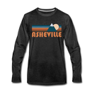 Asheville, North Carolina Long Sleeve T-Shirt - Retro Mountain Unisex Asheville Long Sleeve Shirt - charcoal gray