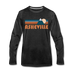 Asheville, North Carolina Long Sleeve T-Shirt - Retro Mountain Unisex Asheville Long Sleeve Shirt - charcoal gray