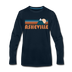 Asheville, North Carolina Long Sleeve T-Shirt - Retro Mountain Unisex Asheville Long Sleeve Shirt - deep navy