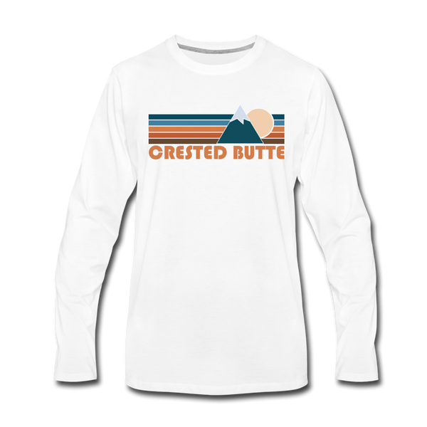 Crested Butte, Colorado Long Sleeve T-Shirt - Retro Mountain Unisex Crested Butte Long Sleeve Shirt - white