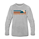 Crested Butte, Colorado Long Sleeve T-Shirt - Retro Mountain Unisex Crested Butte Long Sleeve Shirt - heather gray