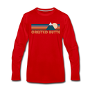 Crested Butte, Colorado Long Sleeve T-Shirt - Retro Mountain Unisex Crested Butte Long Sleeve Shirt - red