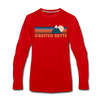 Crested Butte, Colorado Long Sleeve T-Shirt - Retro Mountain Unisex Crested Butte Long Sleeve Shirt - red