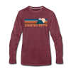 Crested Butte, Colorado Long Sleeve T-Shirt - Retro Mountain Unisex Crested Butte Long Sleeve Shirt - heather burgundy