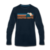 Crested Butte, Colorado Long Sleeve T-Shirt - Retro Mountain Unisex Crested Butte Long Sleeve Shirt - deep navy
